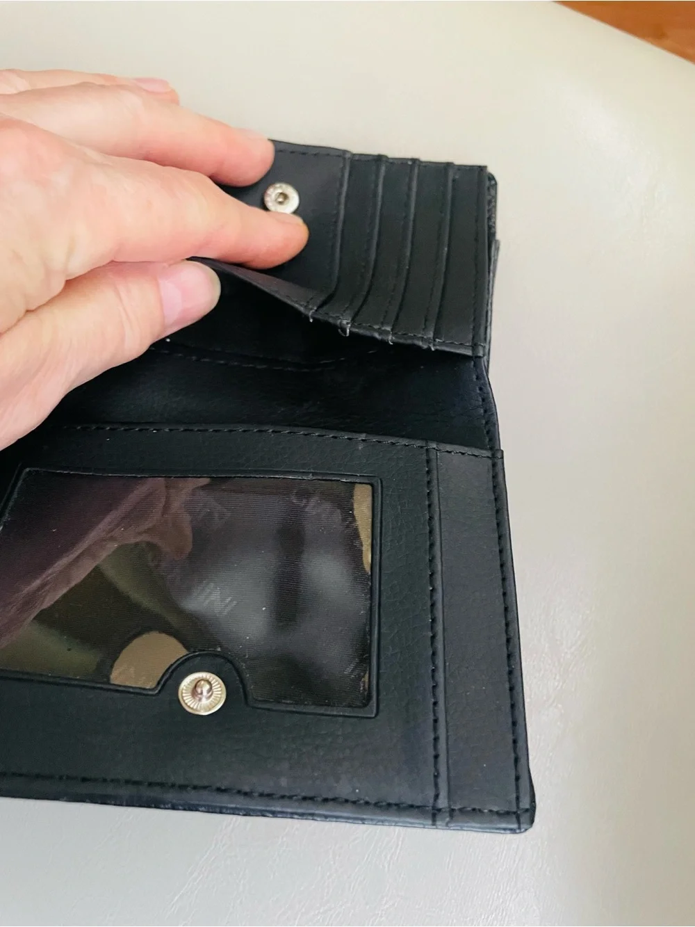 Gianni Bini Black Leather Wristlet Phone Pouch with Strap